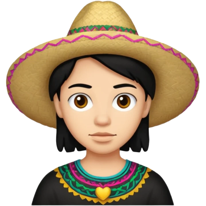 Mexican light skin black hair  emoji