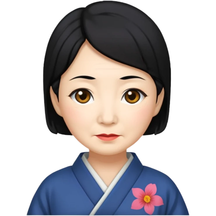 old japanese women with black hair emoji