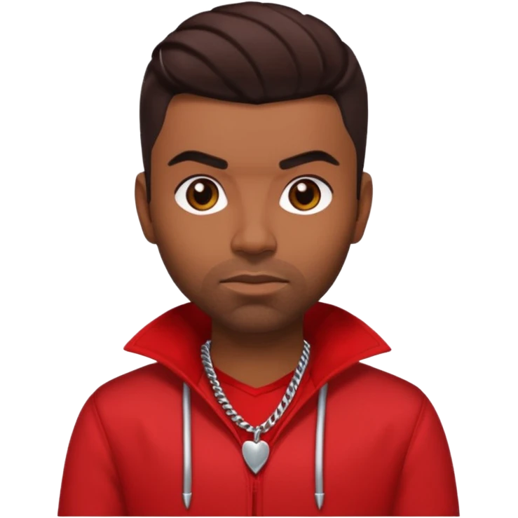 Ginuwine with dark brown hair, red outfit emoji
