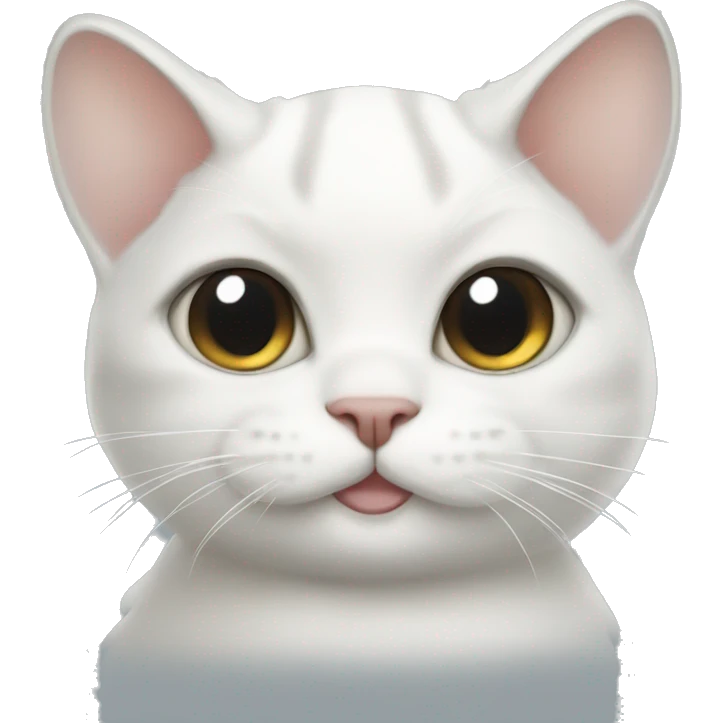 White Chinchilla cat  emoji