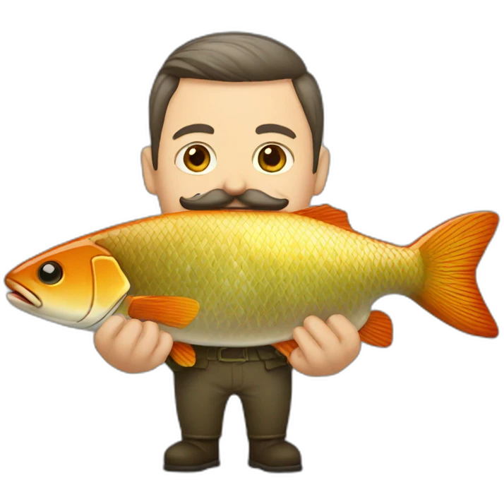 russian moustache husband with fish emoji