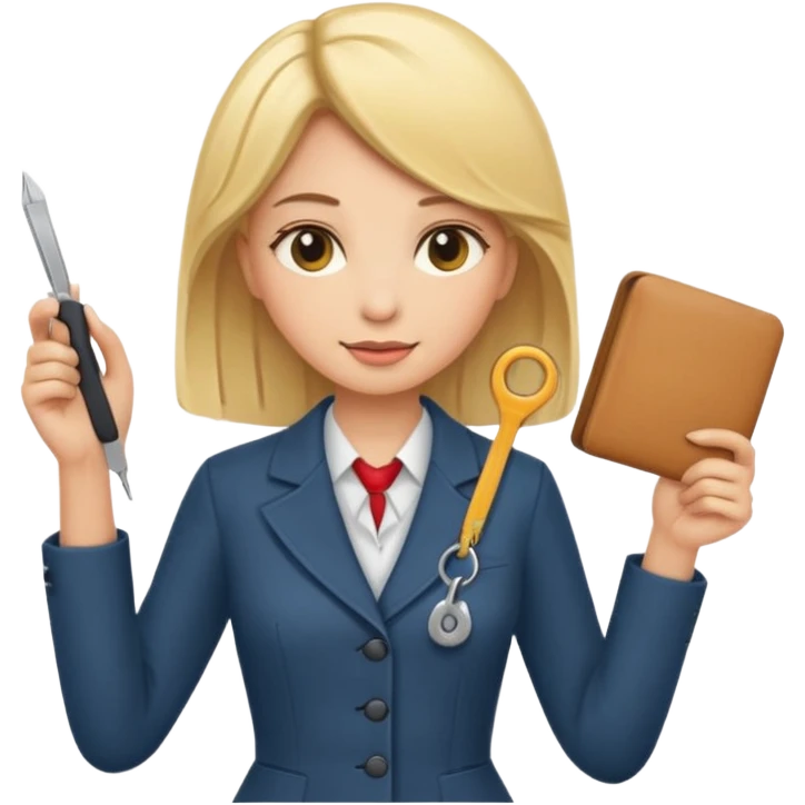 tailor woman holding measure blonde hair emoji