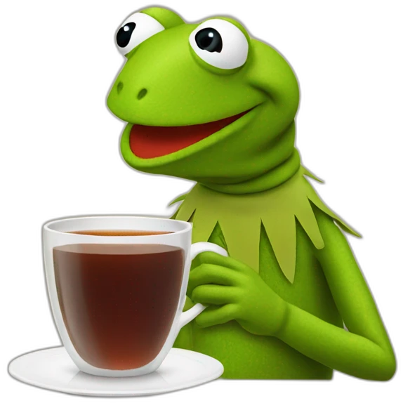 Kermit drinking tea emoji