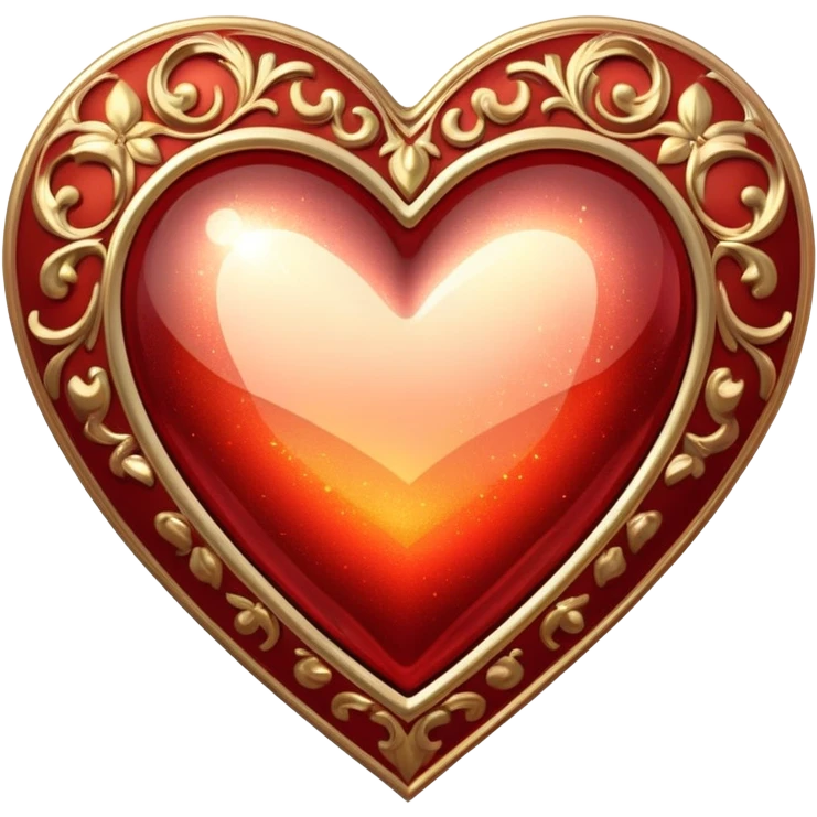 Romantic reddish-golden warm-colored sparkling Valentines vintage aesthetic object item emoji