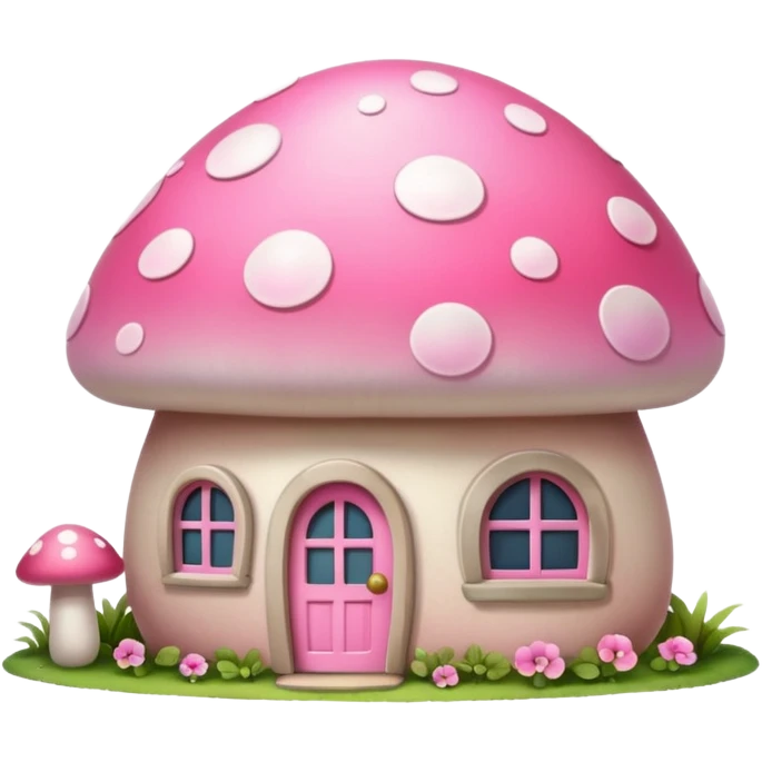 Girly pink tone cottage mushroom home emoji