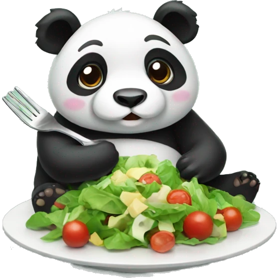 Panda eating salad emoji