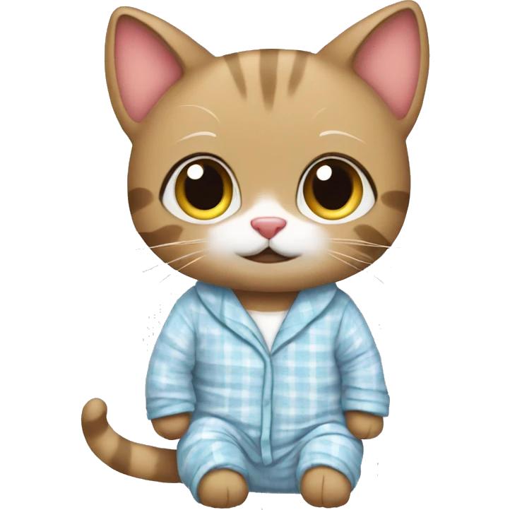 Kitty with pjs  emoji