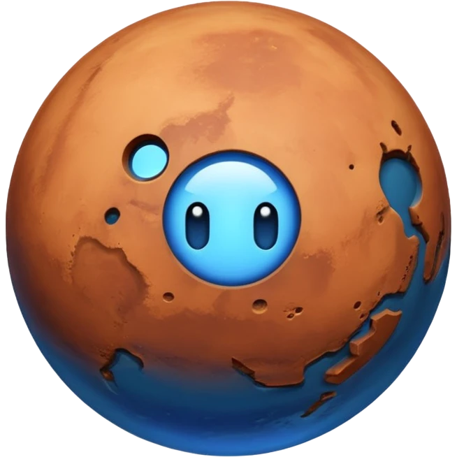 planet mars bu in blue color emoji