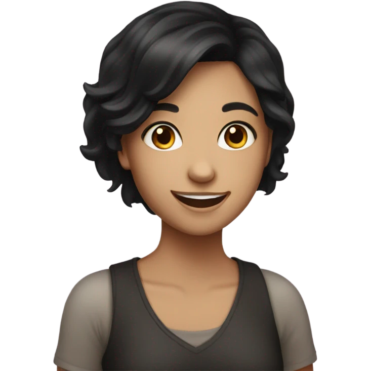 smiling girl with dark hair emoji