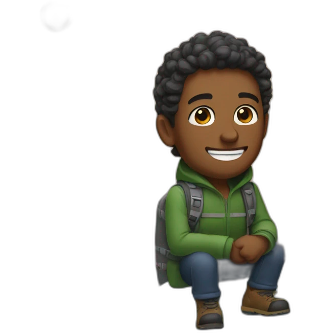 Sam Porter on a mountain emoji