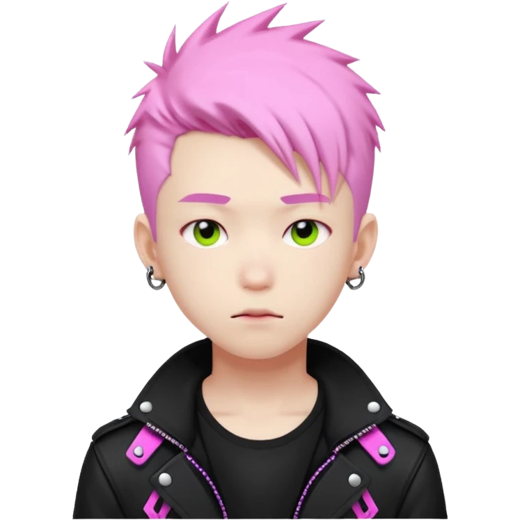 Cute Edgy Attractive Asian Anime Punk Neon Male Character emoji
