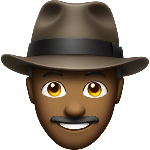 Smirking emoji tipping a fedora emoji