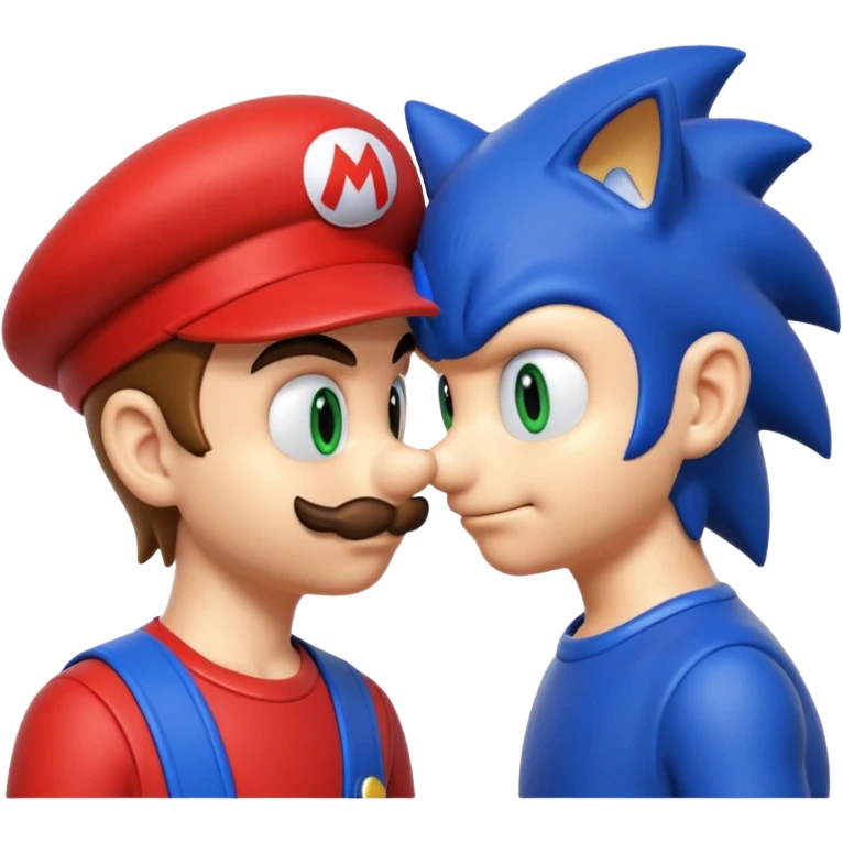 Sonic and mario kiss emoji