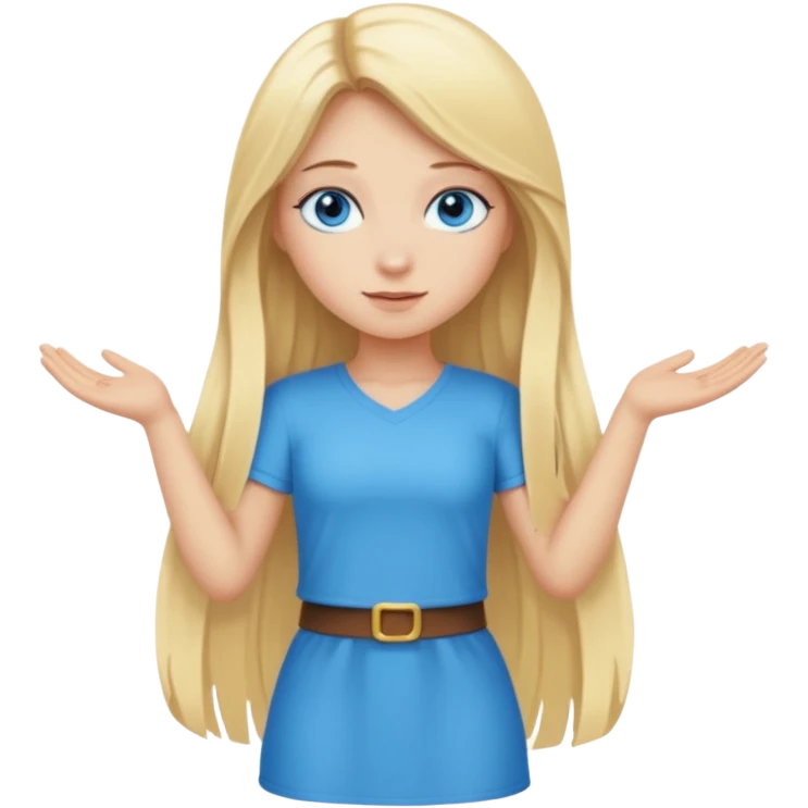 full body + long blonde hair girl emoji