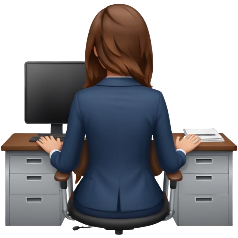 Back of head woman sitting on an office chair emoji