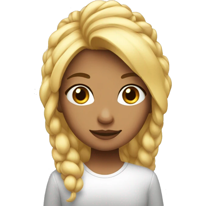 Menina dos cabelos lisos segurando a letra 'y' emoji