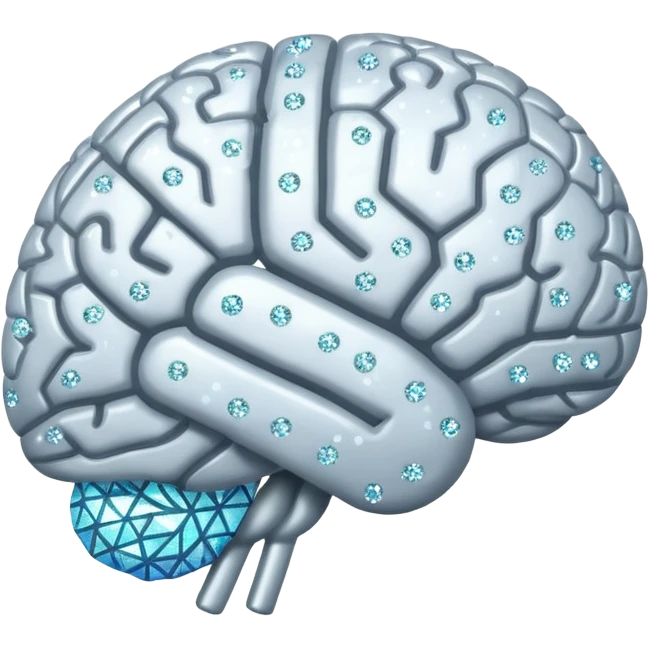 glitter white brain emoji