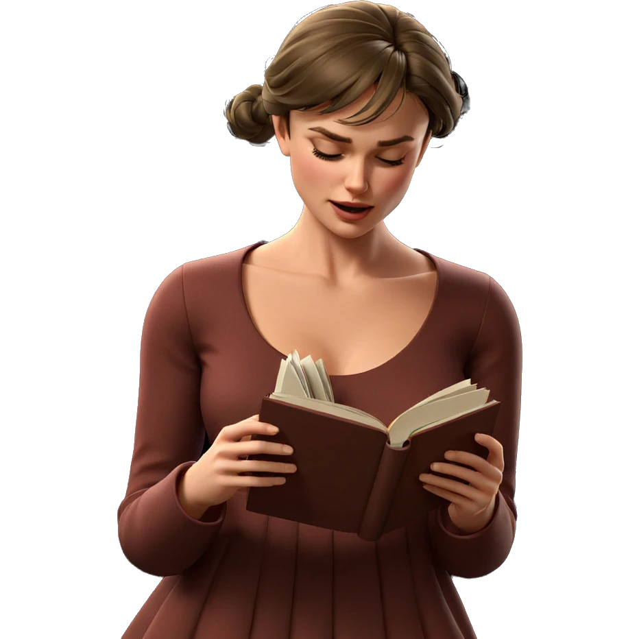 girl with book and closed eyes emoji