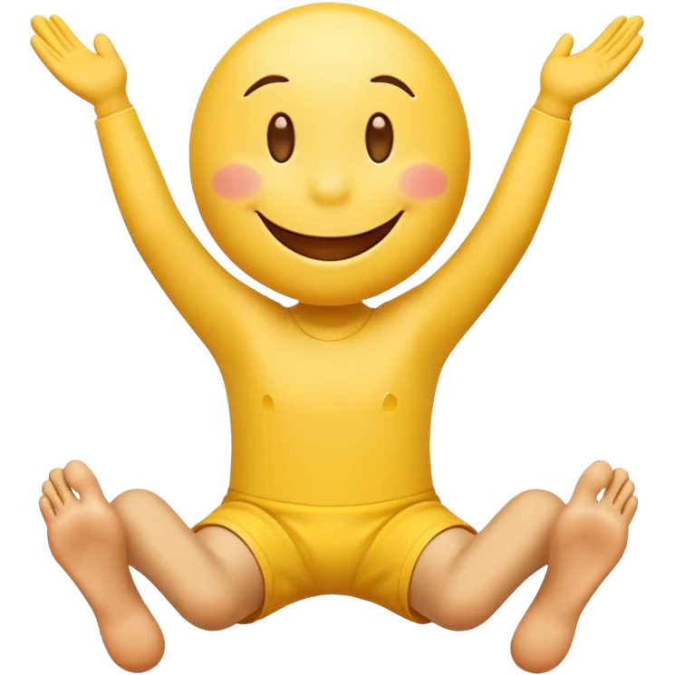 A smiley face between two legs looking up emoji