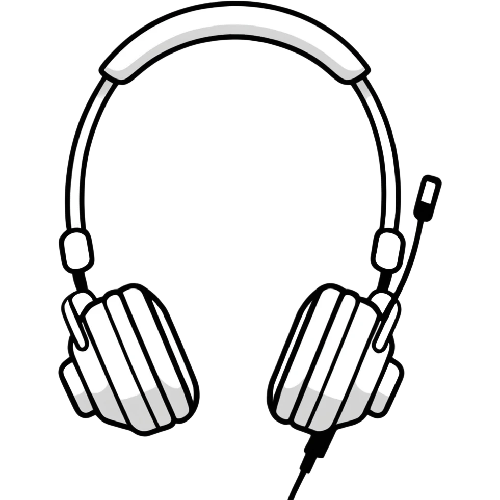 White head phones  emoji