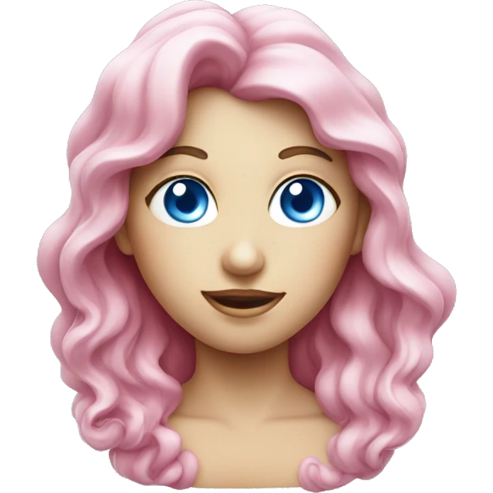 pink lady apple with blue eyes emoji