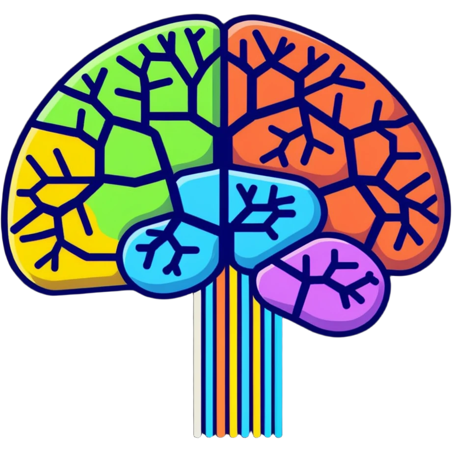 brain with neural network connections and digital elements emoji