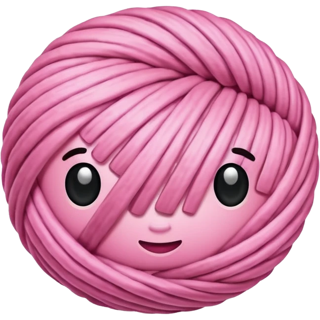 Rolled Yarn Ball pink emoji