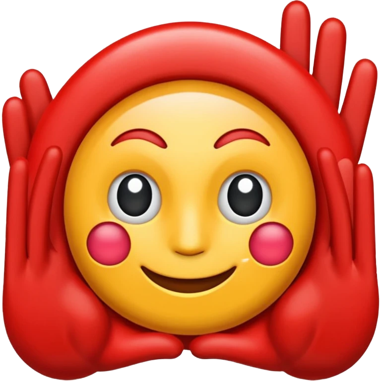 Expresión de felicidad color rojo con centellas y rayos emoji