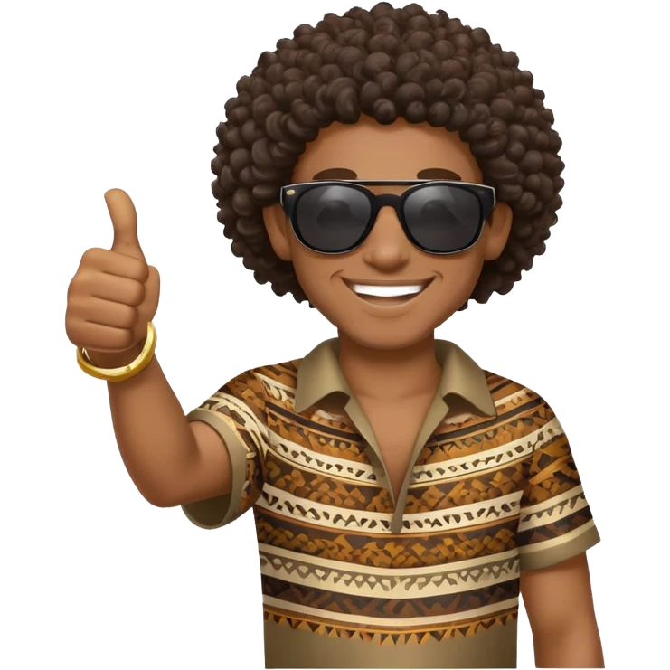 Black tribal man with curly hair wearing sunglasses smiling thumbs up emoji
