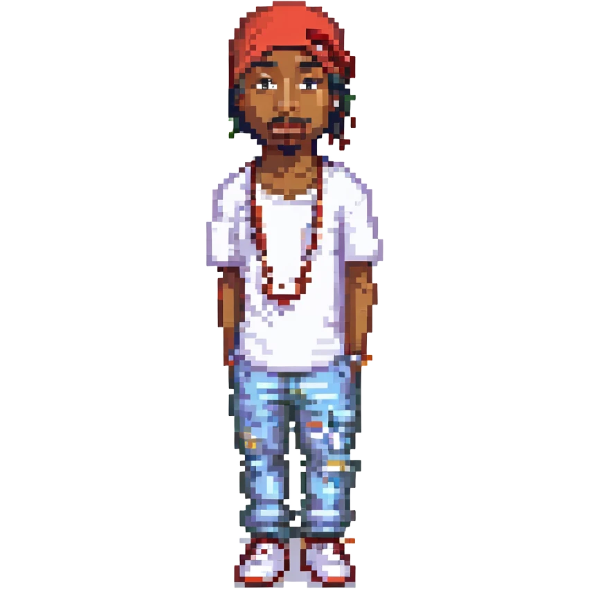 2Pac в полный рост, no background emoji