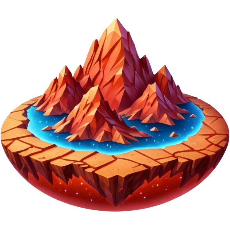crystal mars planet, surface covered in glowing crystals mountains and dust emoji