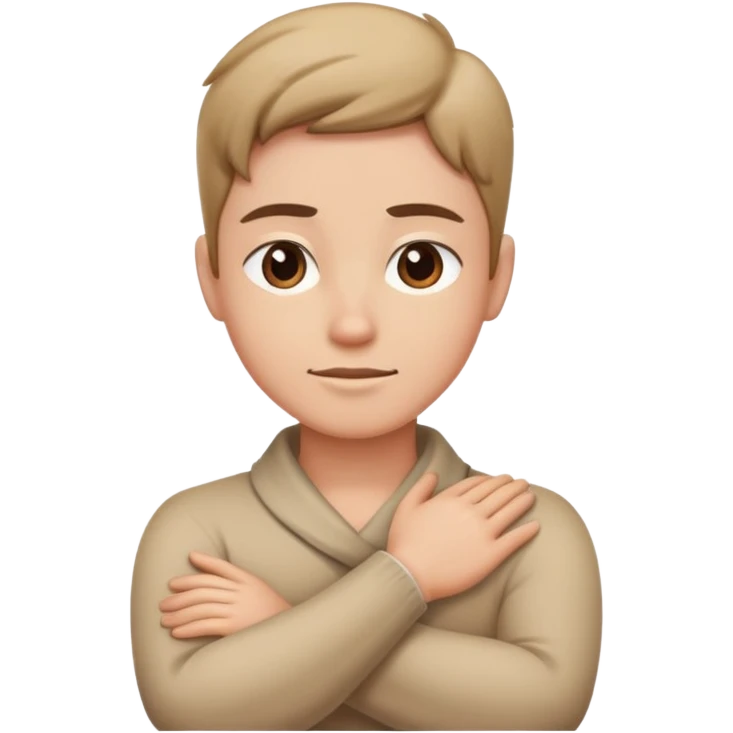 arms crossed hands around neck  emoji