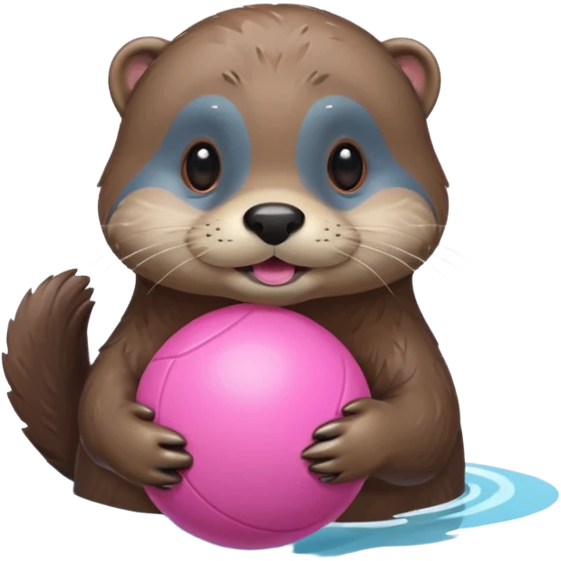 otter with pinkball and water emoji