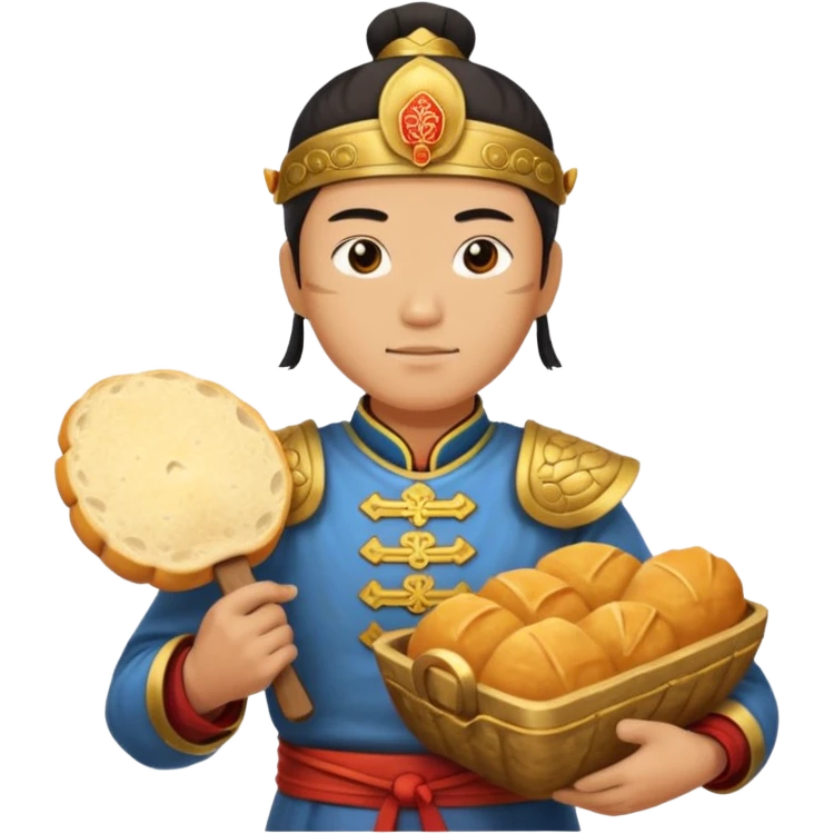 chinese ancient warrior with bread emoji