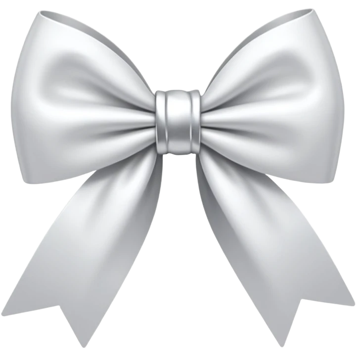 white sakura with a silver bow emoji