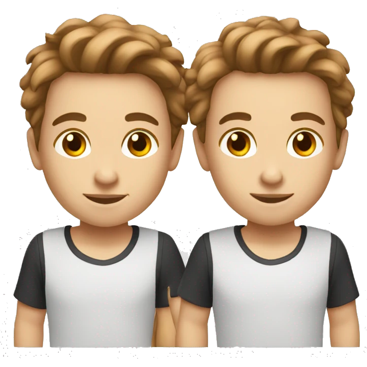 runner boy twins white brown hair emoji