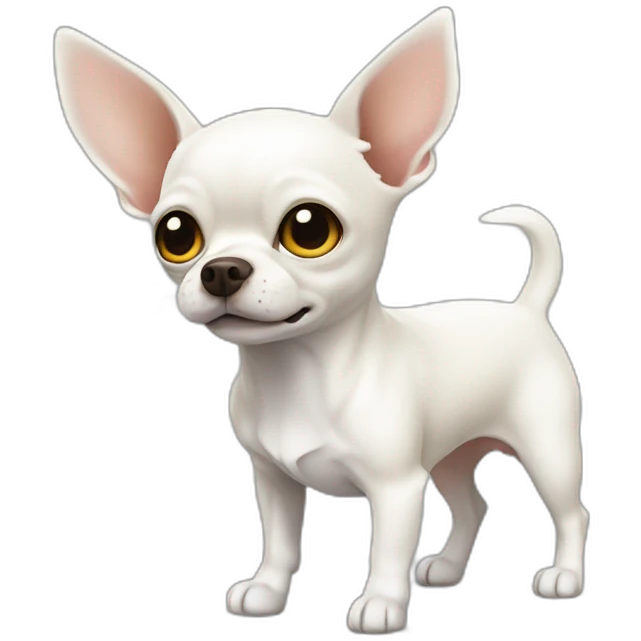 Perrito chihuahua blanco con amarillo emoji