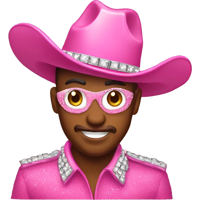 Bedazzled pink cowboy hat  emoji