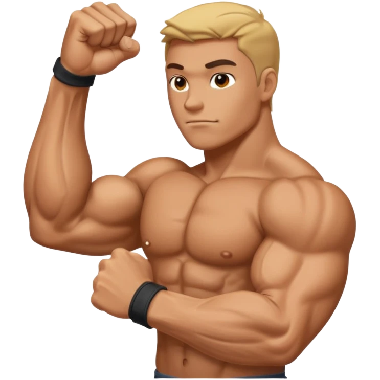 big muscular arm, fist to shoulder view emoji