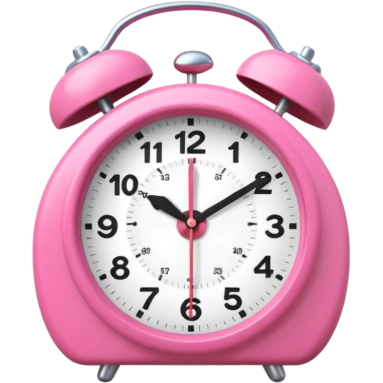 pink alarm clock with the white face emoji