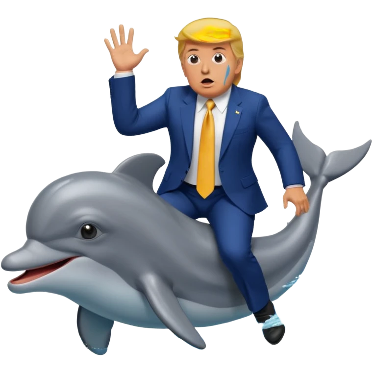 i’m trump at walmart while riding a dolphin emoji