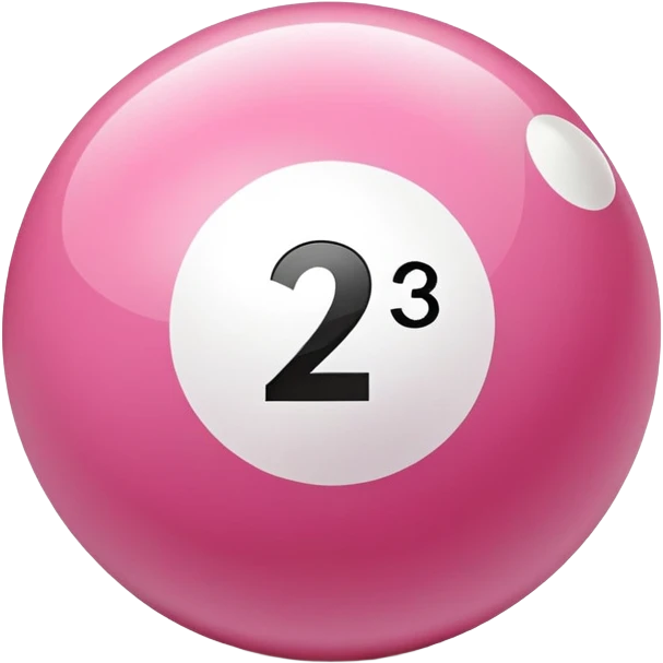 pink billiard ball with the number 23 inside a white circle emoji