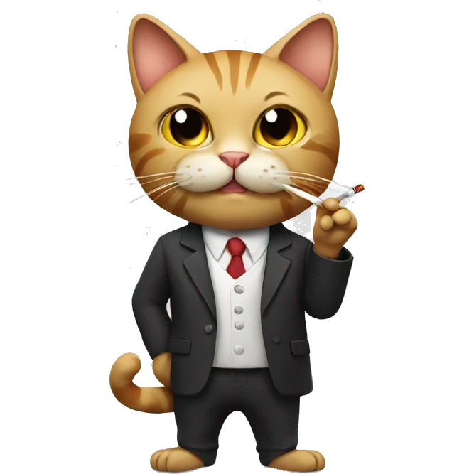 Cat holding cigarette emoji