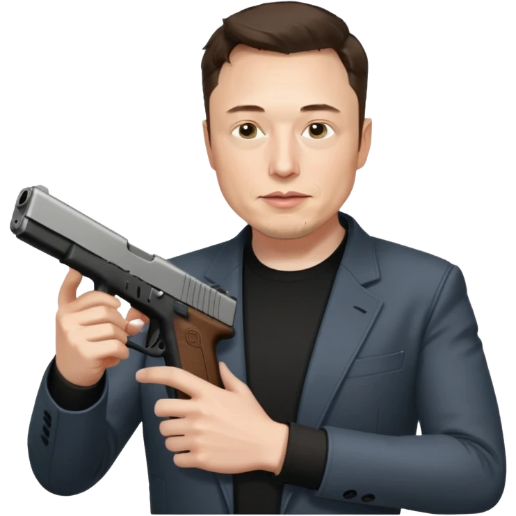 Elon musk holding a Glock 19 emoji