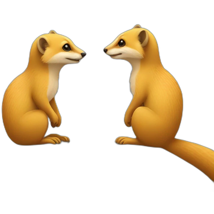 Yellow mongoose in love emoji