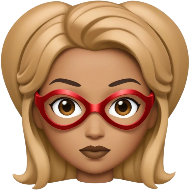 A memoji of Apple's styling with superhero woman's clothes emoji
