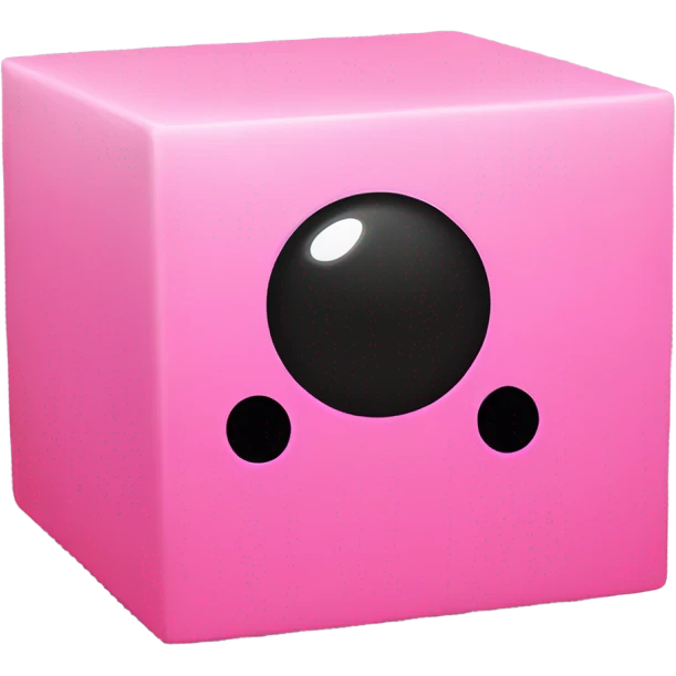 Yellow cube with long black Kirby eyes with pink Kirby feet emoji