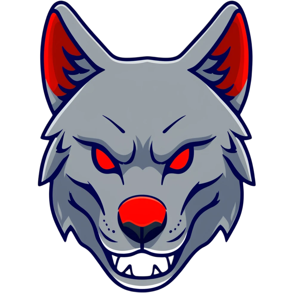 Howler wolf mask with red tear markings emoji