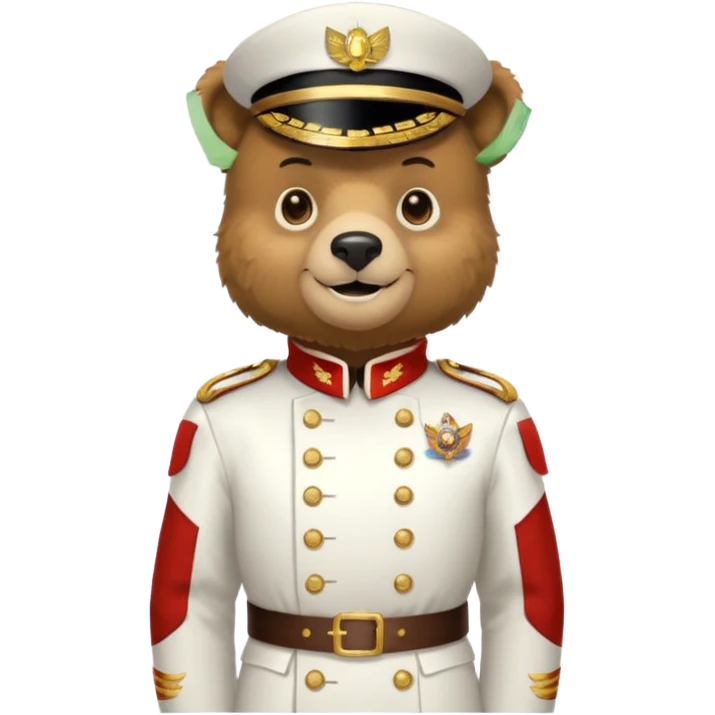Bear wearing captain white uniform emoji