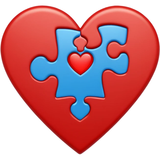 Autism puzzle piece with a heart on it emoji